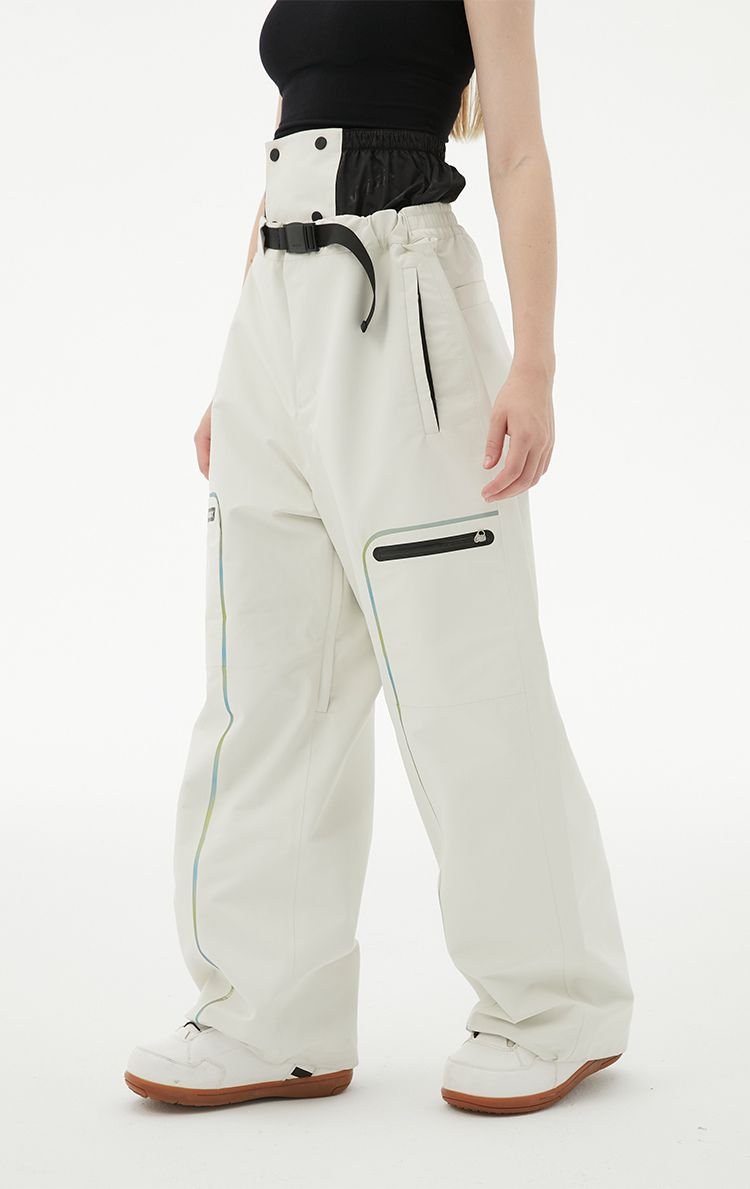RandomPow Freestyle Reflective Guard Snow Pants [Limited Region] White RandomPow | Snowears.com