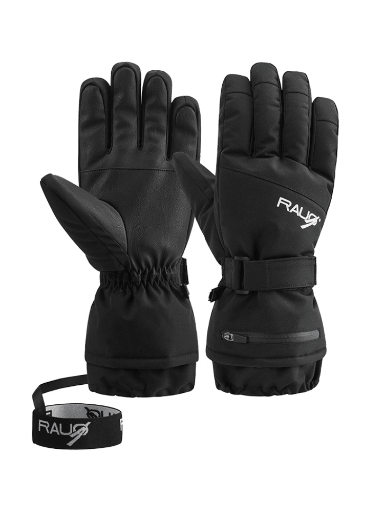 RAUO 3L Thinsulate Ski Gloves Black RAUO | Snowears.com