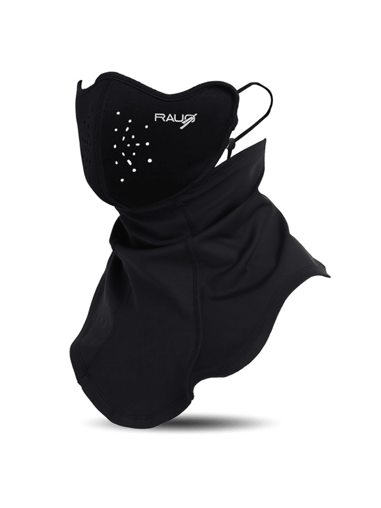 RAUO Fleece Ski Face Mask - Unisex Black RAUO | Snowears.com