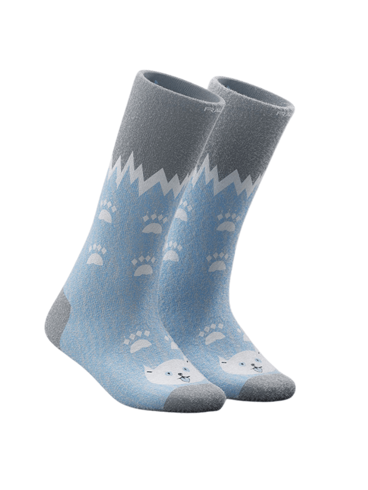 RAUO Kids Little Paws Merino Wool Ski Socks Blue RAUO | Snowears.com