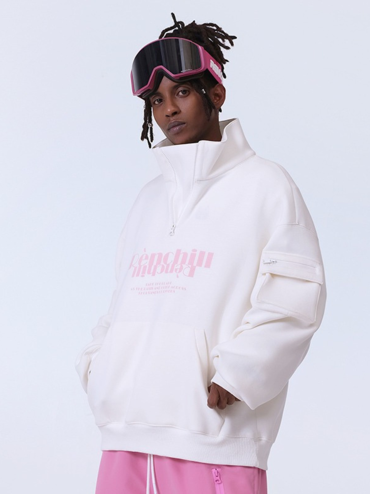 RenChill ChillGuard High Collar Snow Pullover - Unisex White Renchill | Snowears.com