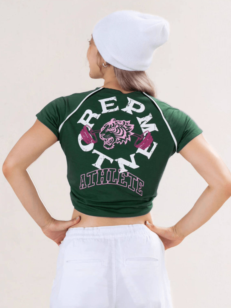 Repmento Roaring CrossFit Tee - Women's Dark Green Repmento | Snowears.com