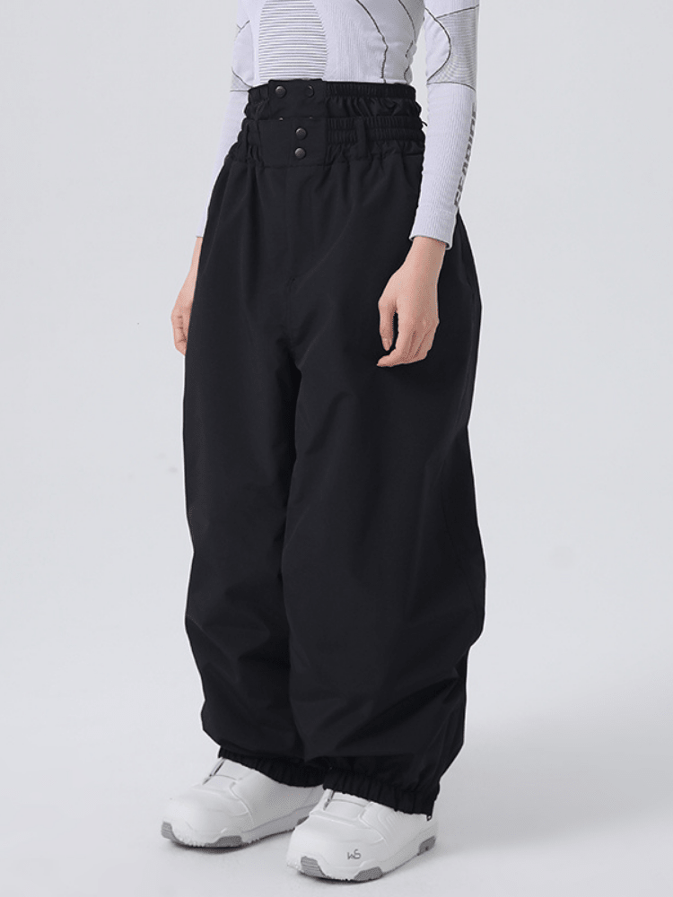 Searipe 3L Polar Drift Baggy Snow Pants – Unisex Black Searipe | Snowears.com
