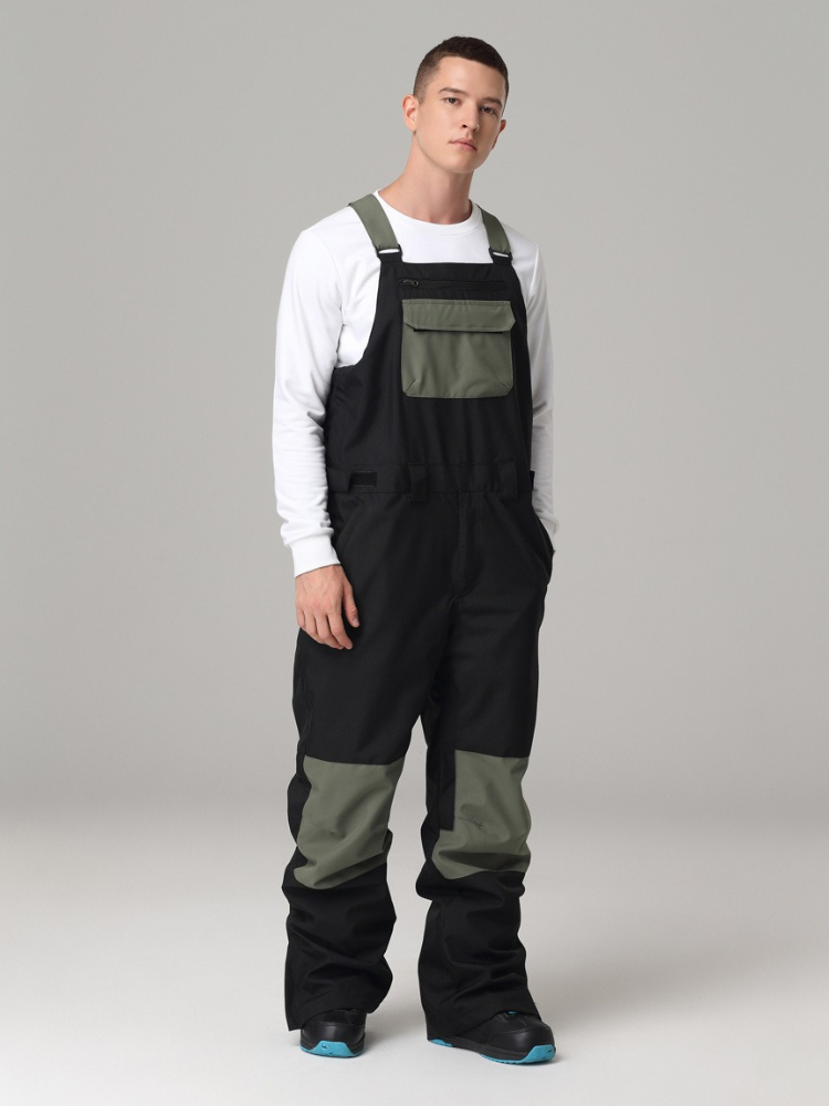 Searipe Colorblock Snow Bibs - Men's Black Searipe | Snowears.com