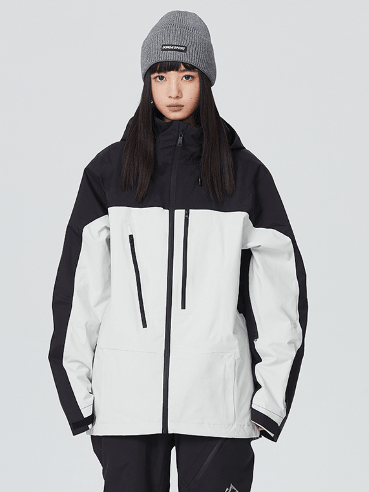 Searipe Echo Shell Ski Jacket – Unisex White & Black Searipe | Snowears.com