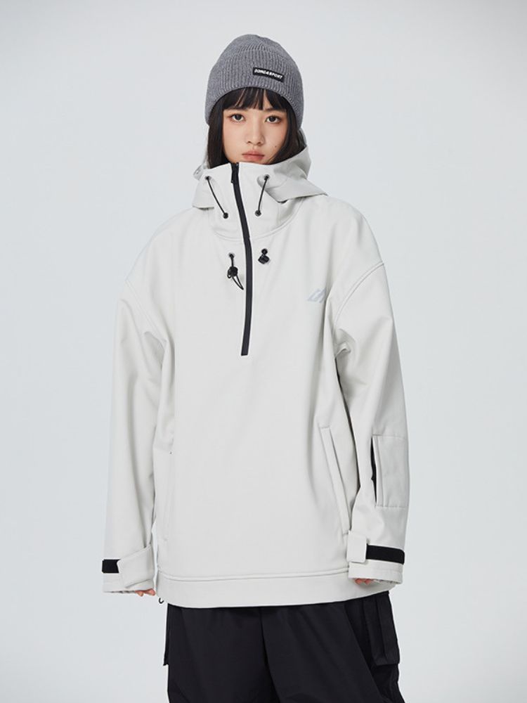 Searipe Basic Chic Half-zip Insulated Hoodie - Women's White Searipe | Snowears.com