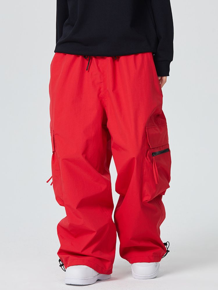Searipe Zip Pocket Baggy Cargo Snowboard Pants [Limited Region] Red Searipe | Snowears.com