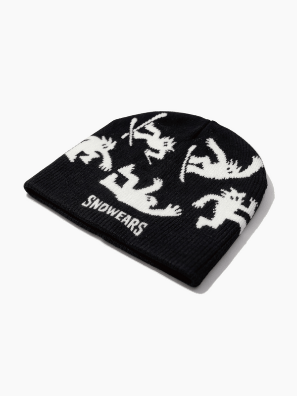 Snowears Yeti Knit Beanie – Unisex Yeti Black Snowears | Snowears.com