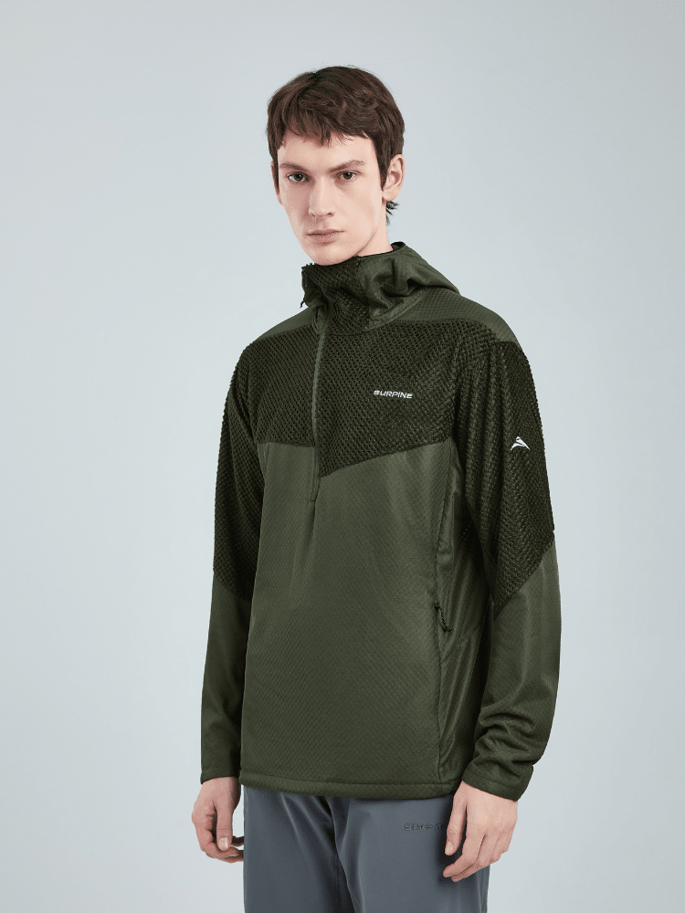 Surpine Half-Zip Fleece Shirt – Men's Dark Green Surpine | Snowears.com
