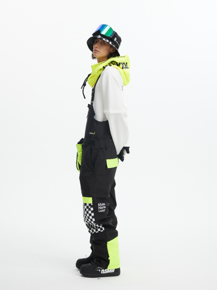 Tolasmik X Banana Hook Premium Chess Baggy Bib Pants - Unisex - Snowears- bibs