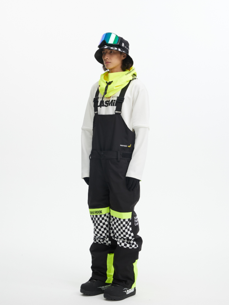 Tolasmik X Banana Hook Premium Chess Baggy Bib Pants - Unisex - Snowears- bibs