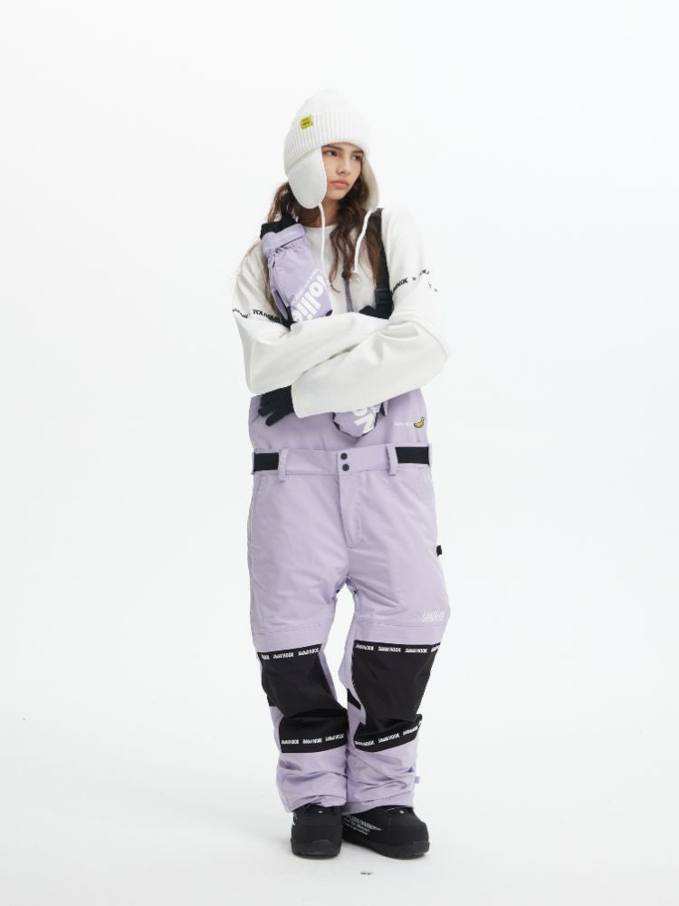 Tolasmik X Banana Hook Premium Purple Snow Bib Pants - Unisex Purple Tolasmik | Snowears.com