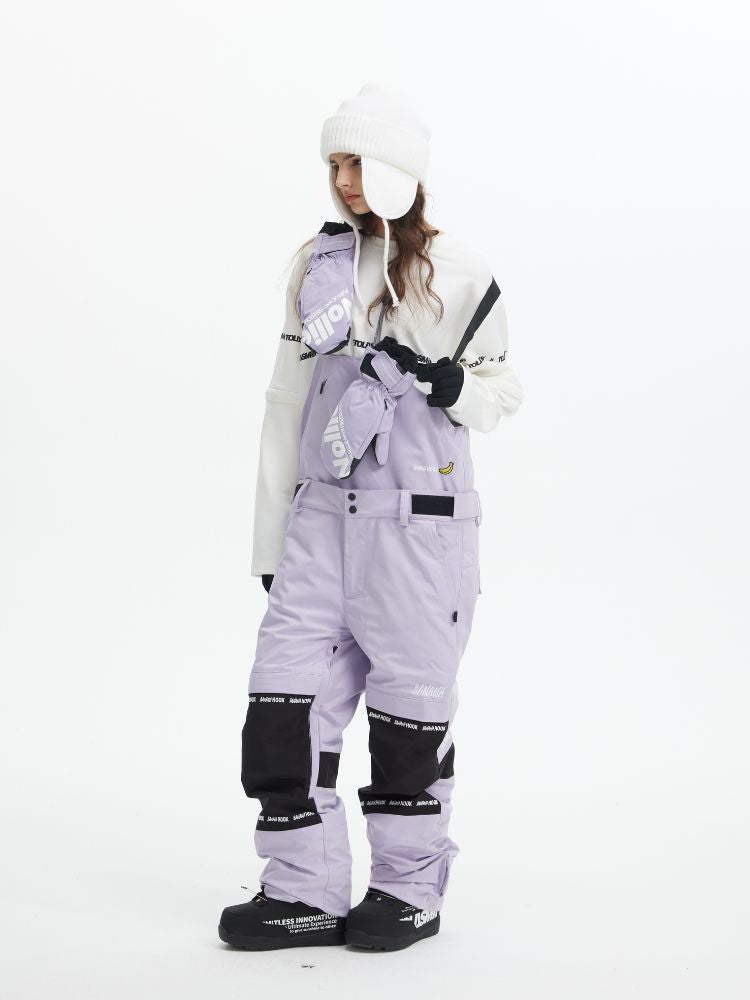 Tolasmik X Banana Hook Premium Purple Snow Bib Pants - Unisex - Snowears- bibs