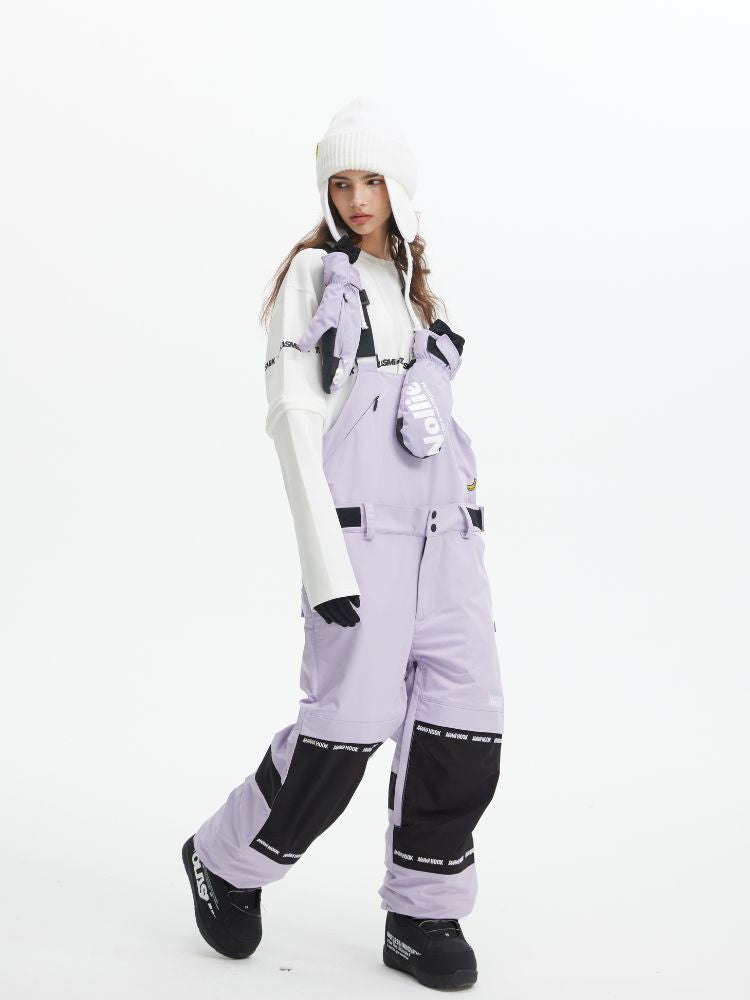 Tolasmik X Banana Hook Premium Purple Snow Bib Pants - Unisex - Snowears- bibs