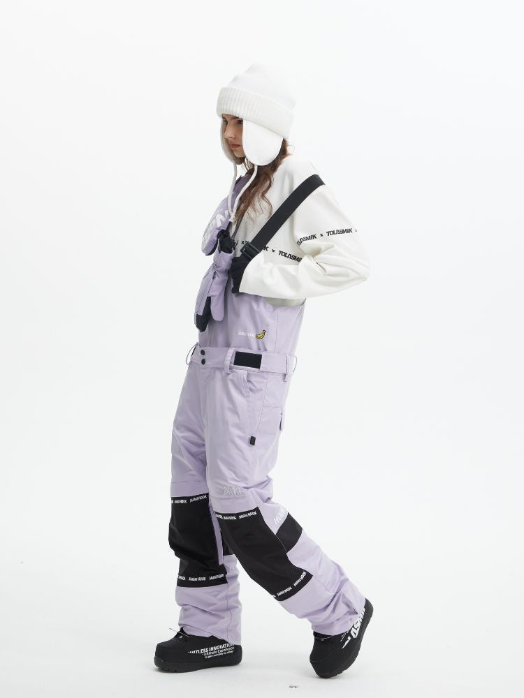 Tolasmik X Banana Hook Premium Purple Snow Bib Pants - Unisex - Snowears- bibs