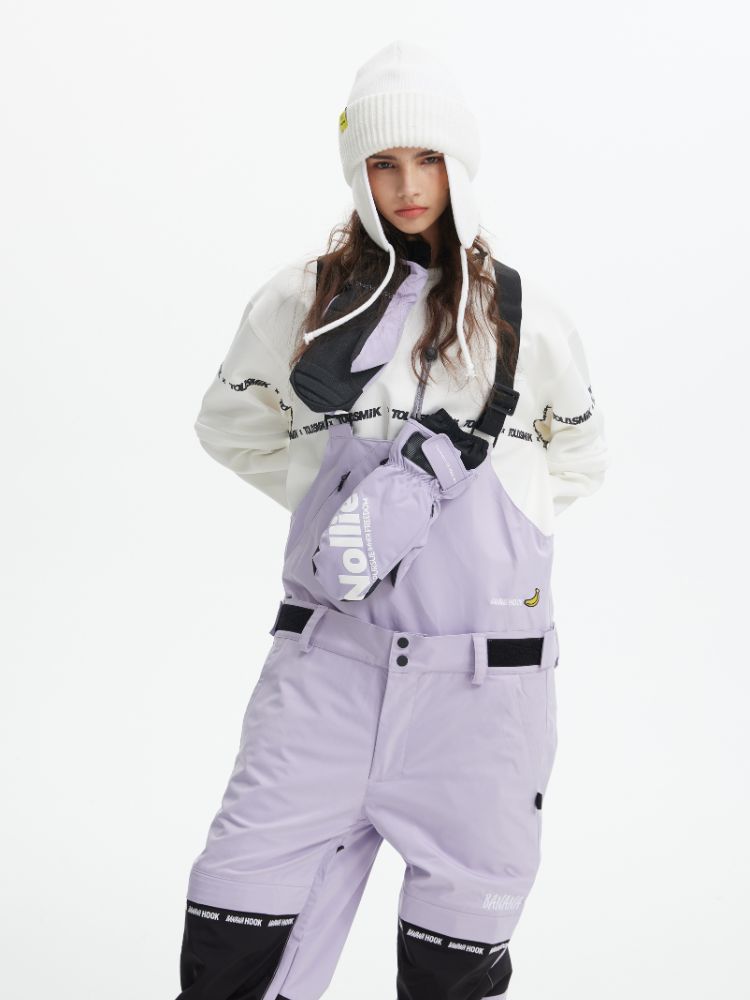 Tolasmik X Banana Hook Premium Purple Snow Bib Pants - Unisex - Snowears- bibs