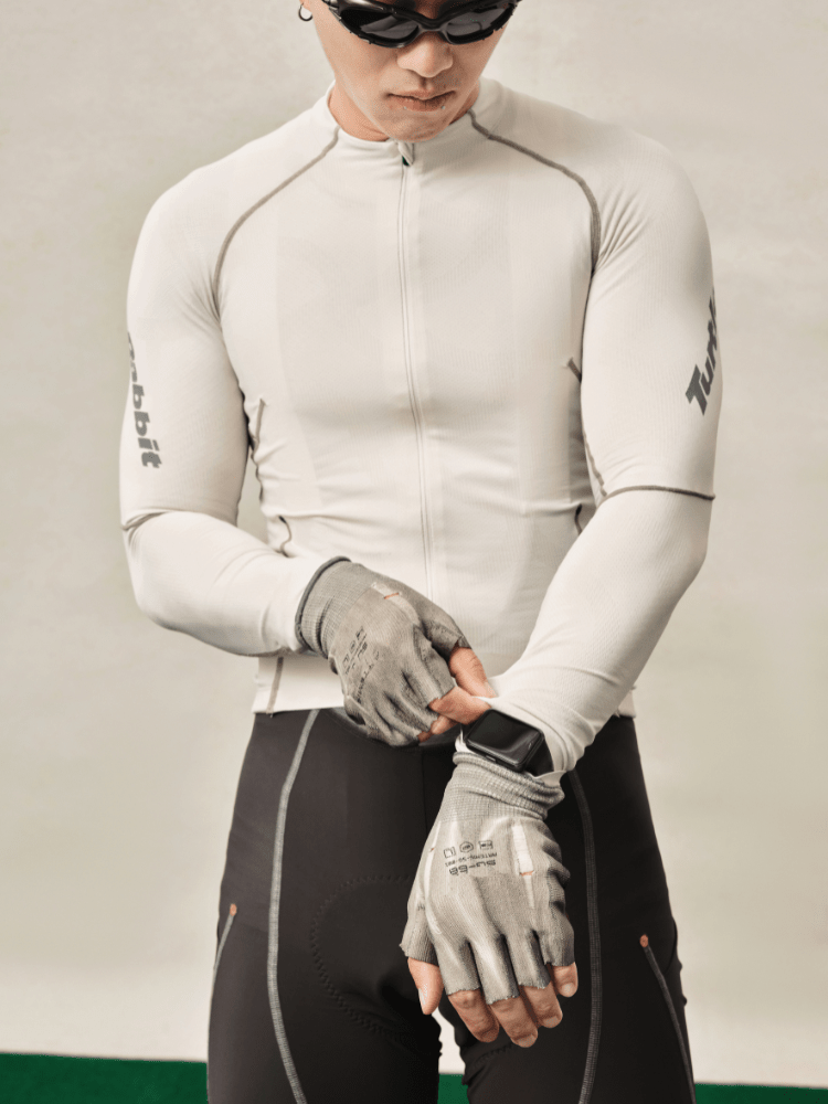 TurtleRabbit Long-Sleeve Cycling Jersey - Men's White TurtleRabbit | Snowears.com
