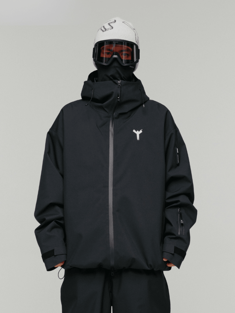 Winter Ticket 3L Apex RECCO® Baggy Ski Jacket - Unisex Black Winter Ticket | Snowears.com