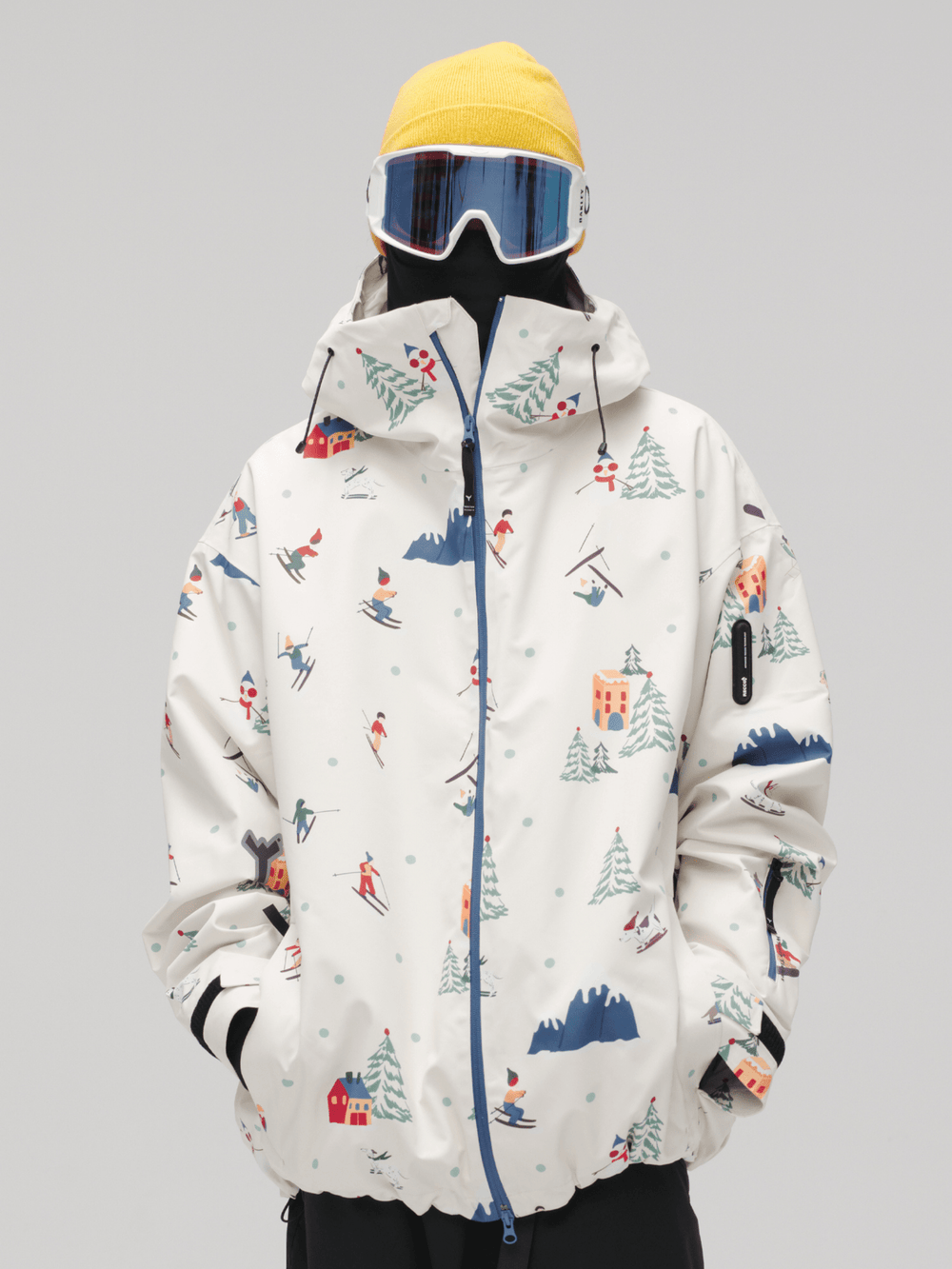 Winter Ticket 3L Canvas Peak Baggy Ski Jacket [Limited Region] Creamy White Winter Ticket | Snowears.com