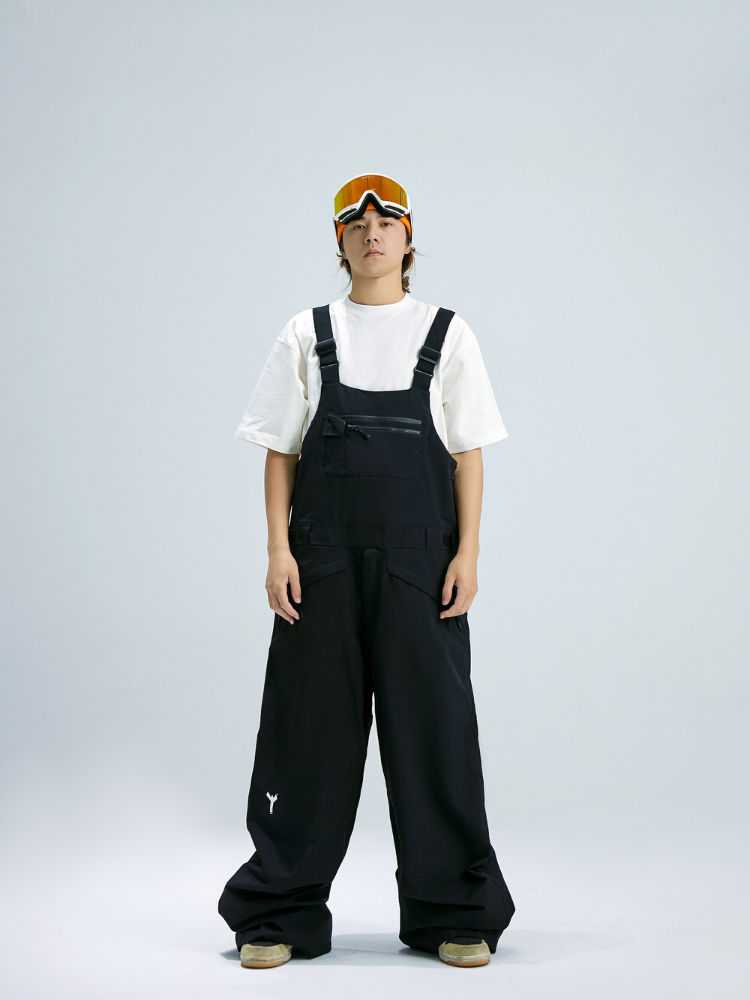 Winter Ticket Free Ride Bibs - Unisex Black Winter Ticket | Snowears.com
