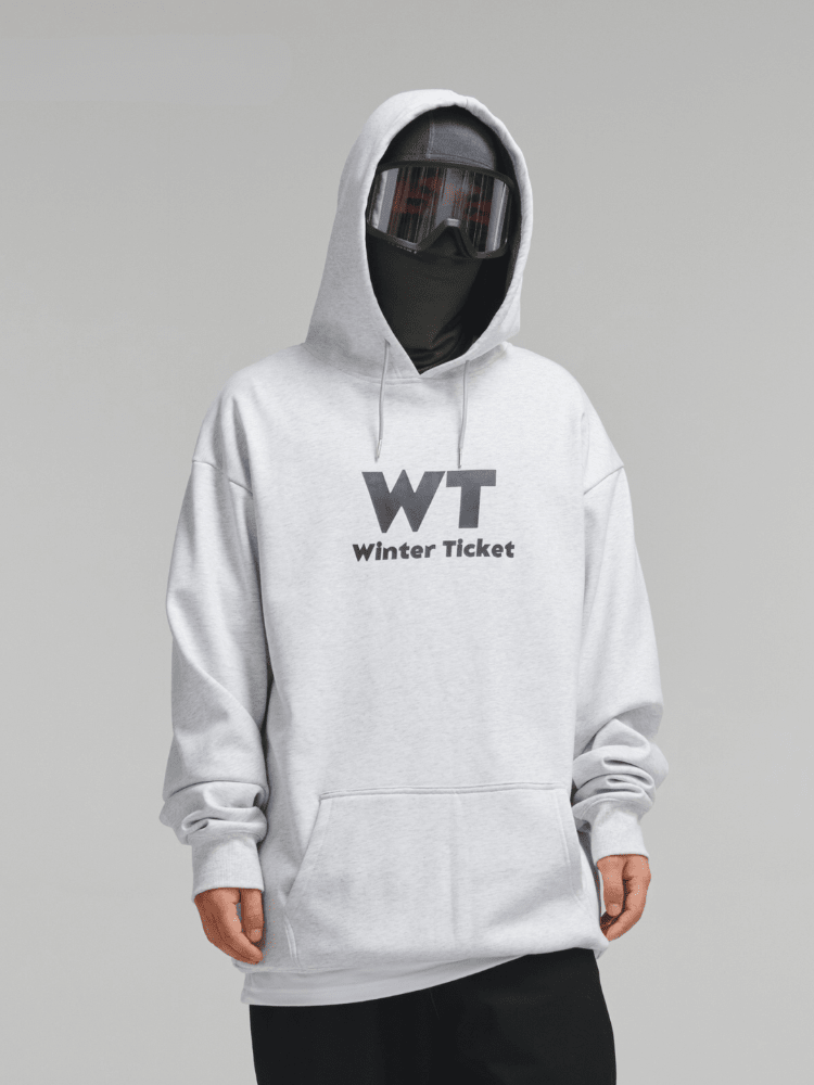 Winter Ticket FreeRide Baggy Ski Hoodie - Unisex Gray Winter Ticket | Snowears.com