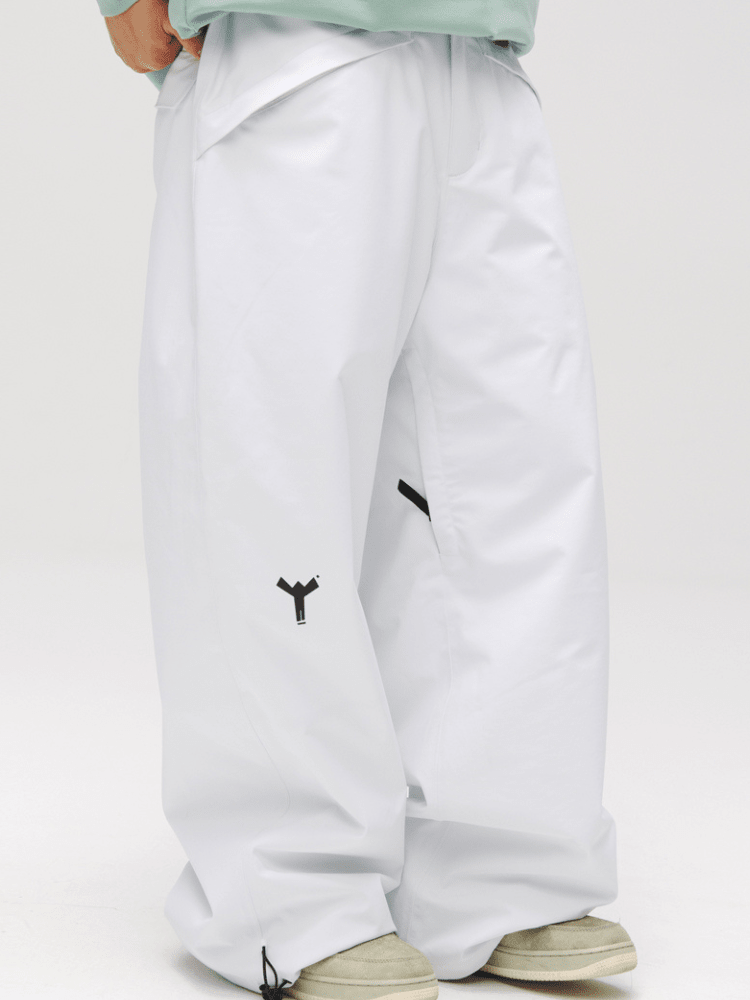 Winter Ticket Whiteout Freestyle Baggy Ski Pants [Limited Region] White Winter Ticket | Snowears.com