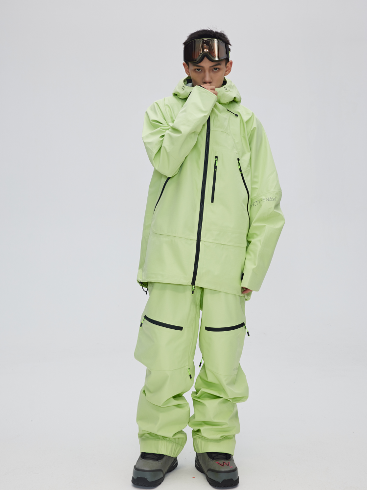Yetisnow Apple Green Bib Pants - Men's - Snowears- bib pants