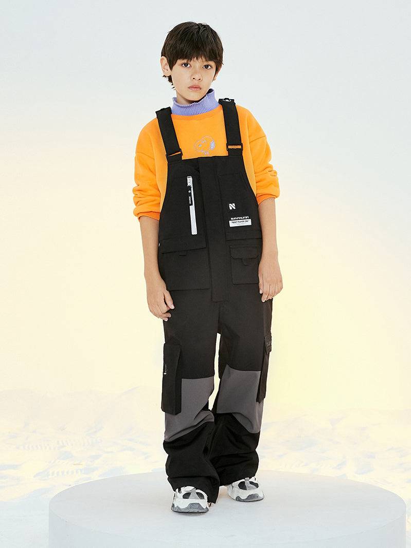 NANDN Mountain Fun Kids Bib Pants Black NANDN | Snowears.com