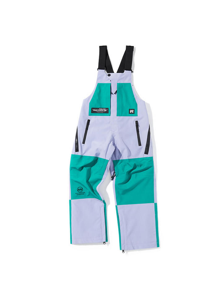 NANDN Powder Colorblock Youth Bibs - Snowears-snowboarding skiing jacket pants accessories