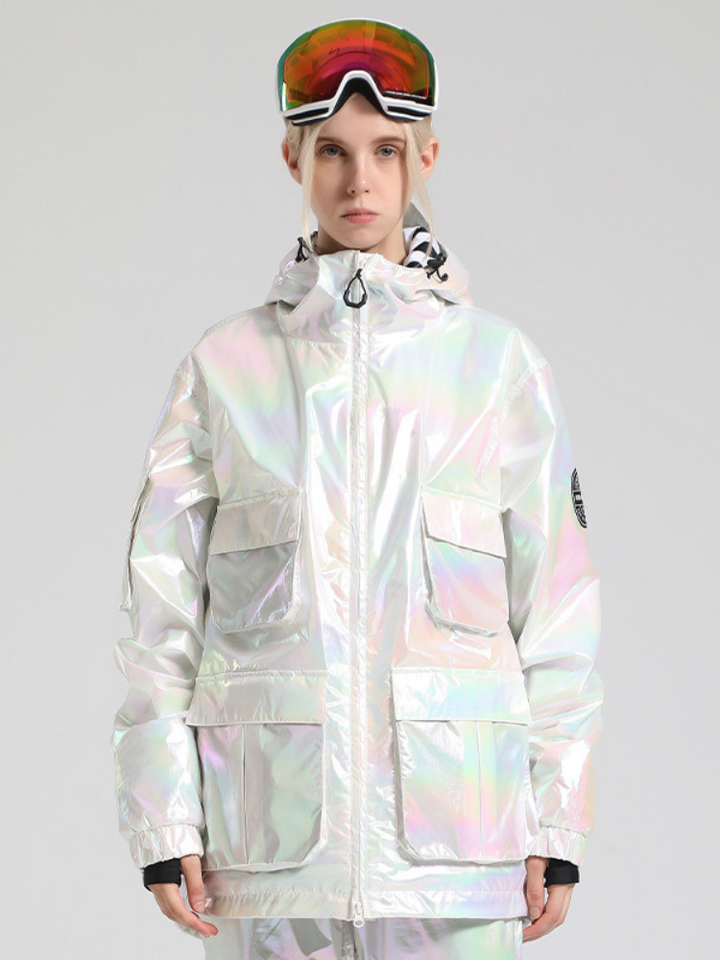 Gsou Snow Neon Holographic Snow Jacket - Snowears-snowboarding skiing jacket pants accessories
