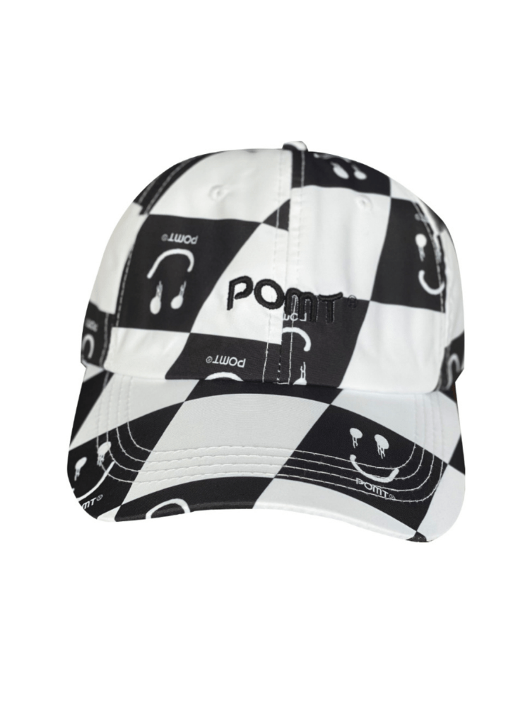 POMT Smiley Face Sports Hat Black&White POMT | Snowears.com