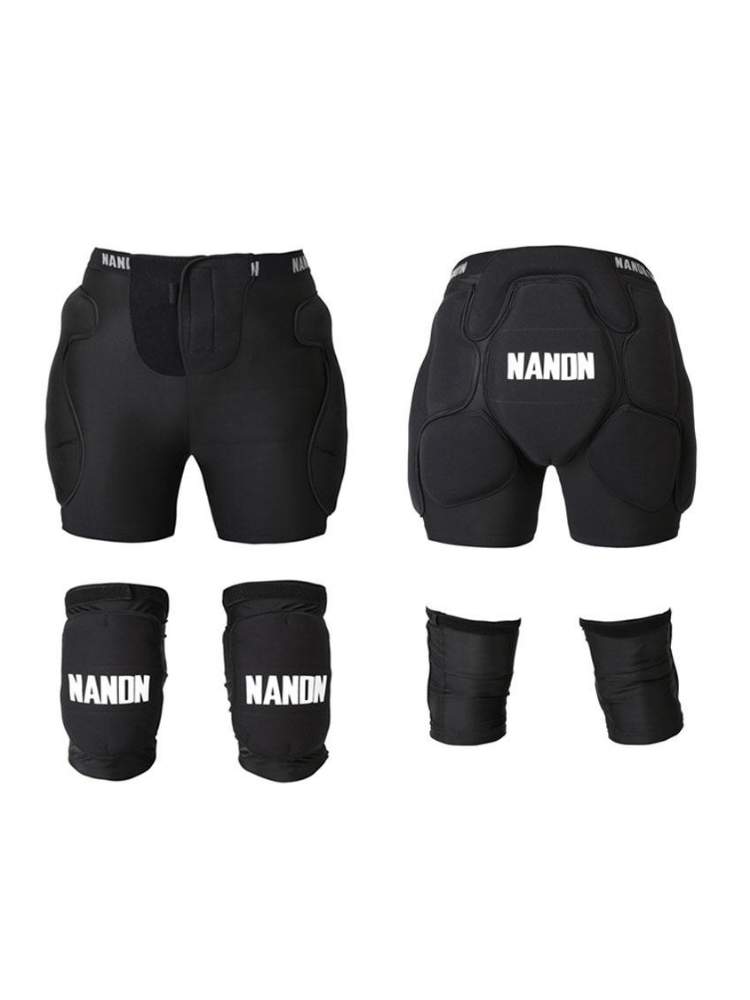 Nandn Unisex Tri-Flex Shorts & Knee Pads Set Black NANDN | Snowears.com