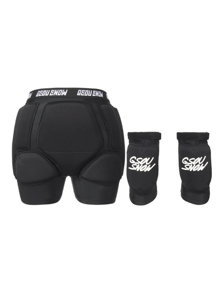 Gsou Snow Unisex Undercover Protective Shorts & Knee Pads Set Black Gsou Snow | Snowears.com