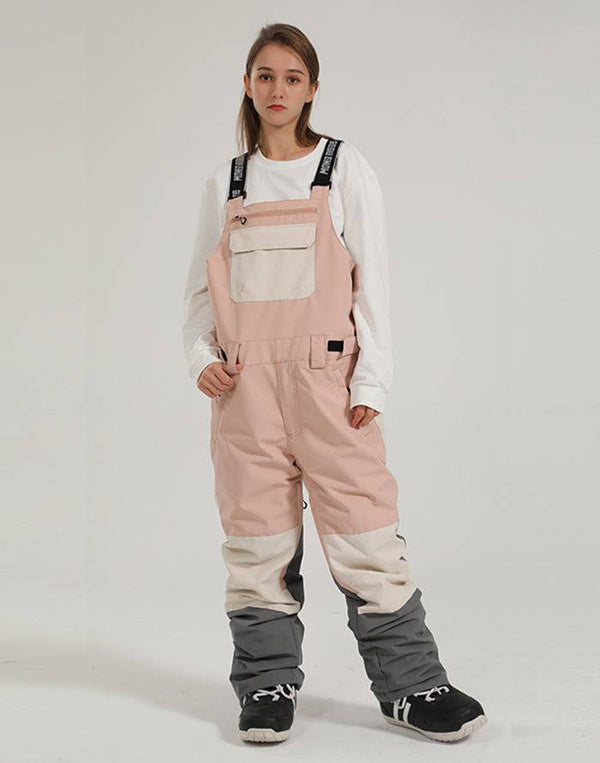 Gsou Snow Mountain Discover Bibs - Light Pink - Snowears-snowboarding skiing jacket pants accessories
