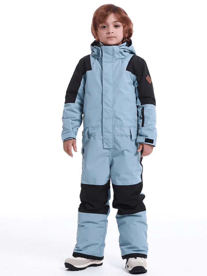 Gsou Snow Kids Colorblock Ski One Piece - Snowears-snowboarding skiing jacket pants accessories
