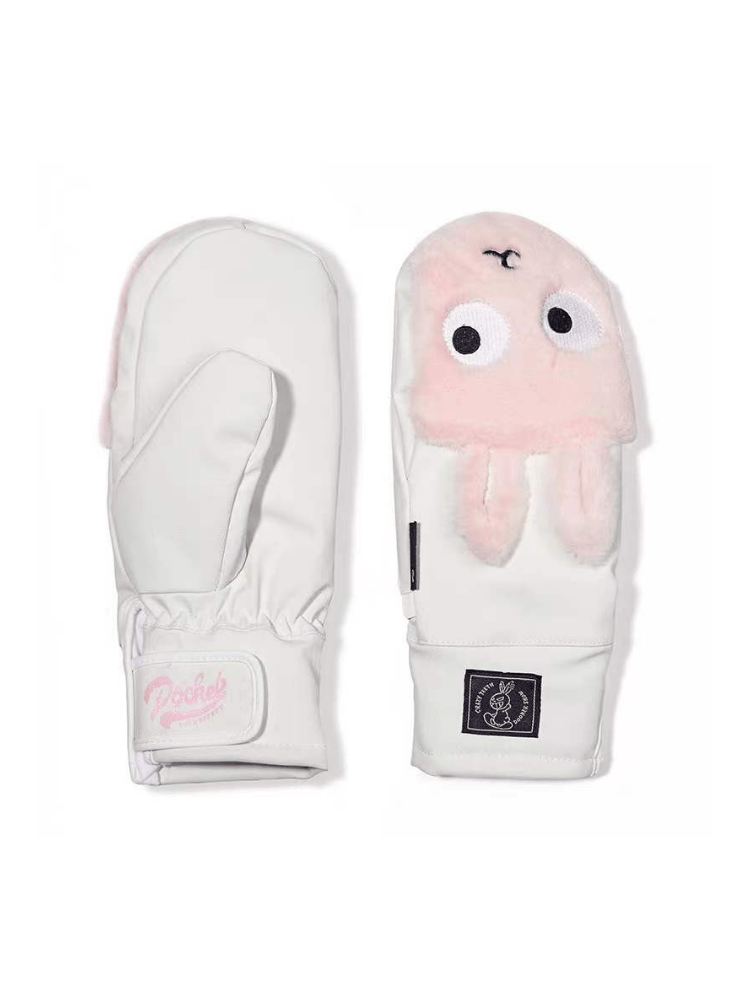 Doorek Bunny Furry Mittens Pink Doorek | Snowears.com