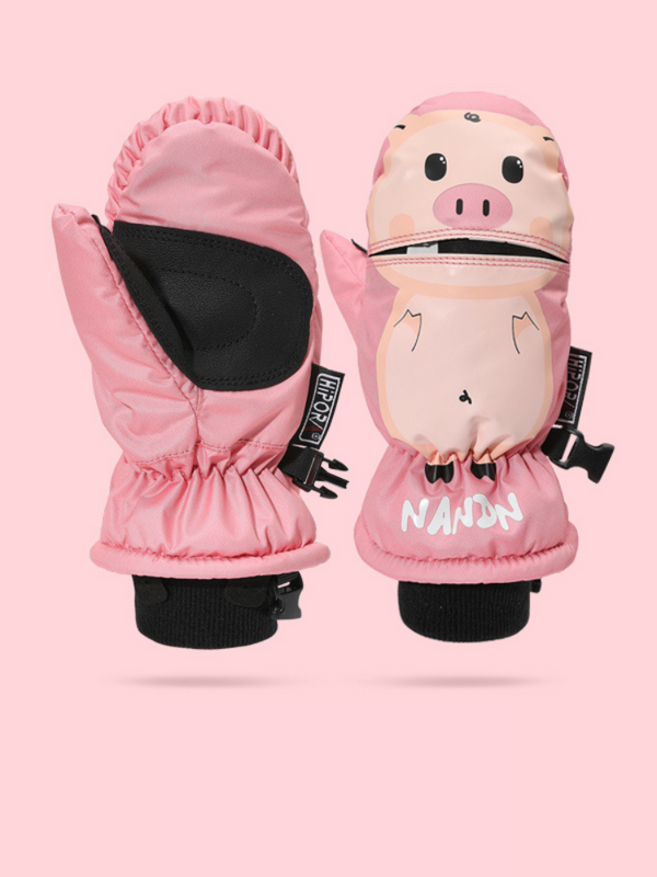 NANDN Kids Ski Waterproof Cartoon Gloves - Snowears- Gloves & Mittens