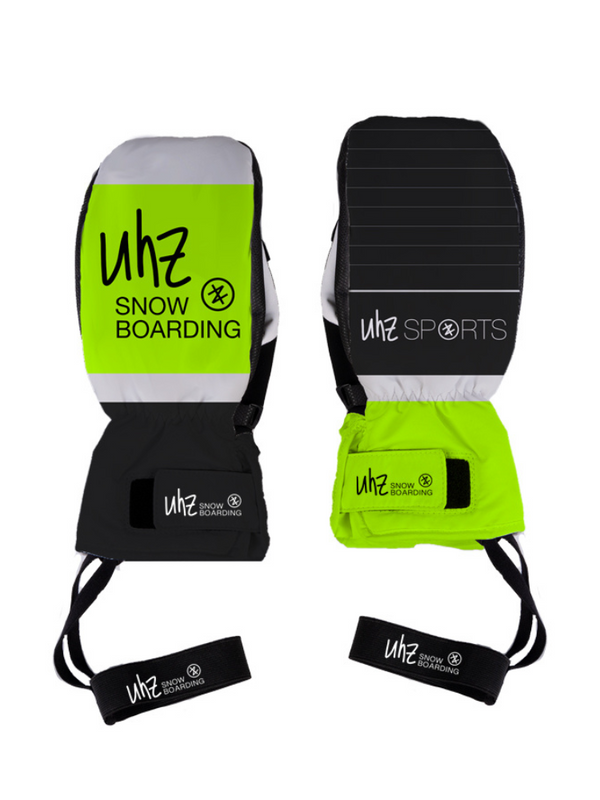 Uhznus Classic Fluorescent Green Mittens - Snowears-snowboarding skiing jacket pants accessories