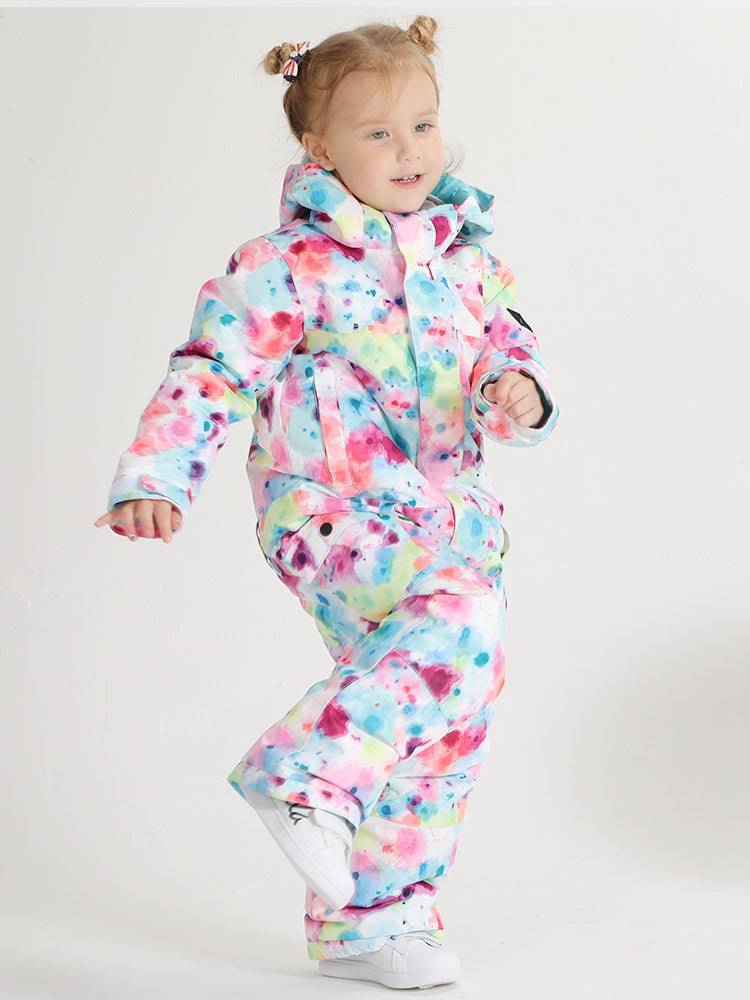 Gsou Snow Colorful Camouflage Kids One Piece – Snowears