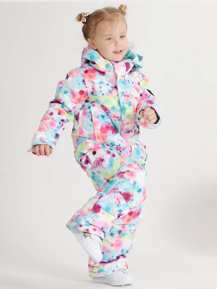 Gsou Snow Colorful Camouflage Kids One Piece - Snowears-snowboarding skiing jacket pants accessories
