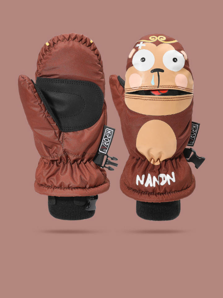 NANDN Kids Ski Waterproof Cartoon Gloves - Snowears-snowboarding skiing jacket pants accessories