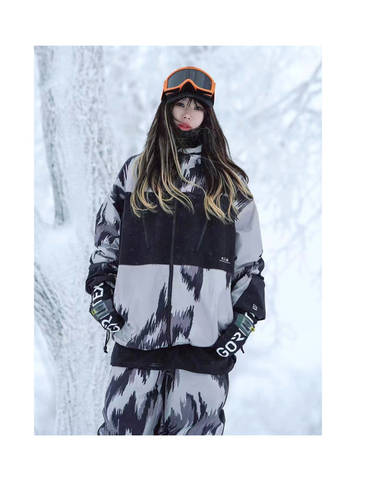 NIS Leopard Print Shell Snow Jacket - Snowears-snowboarding skiing jacket pants accessories