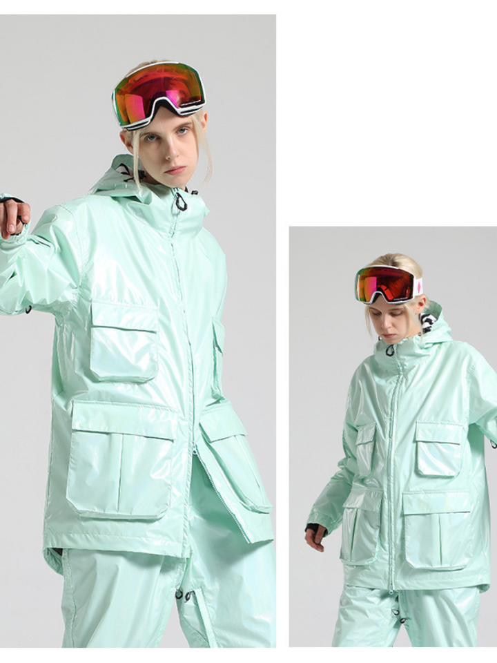 Gsou Snow Neon Holographic Snow Jacket - Snowears-snowboarding skiing jacket pants accessories