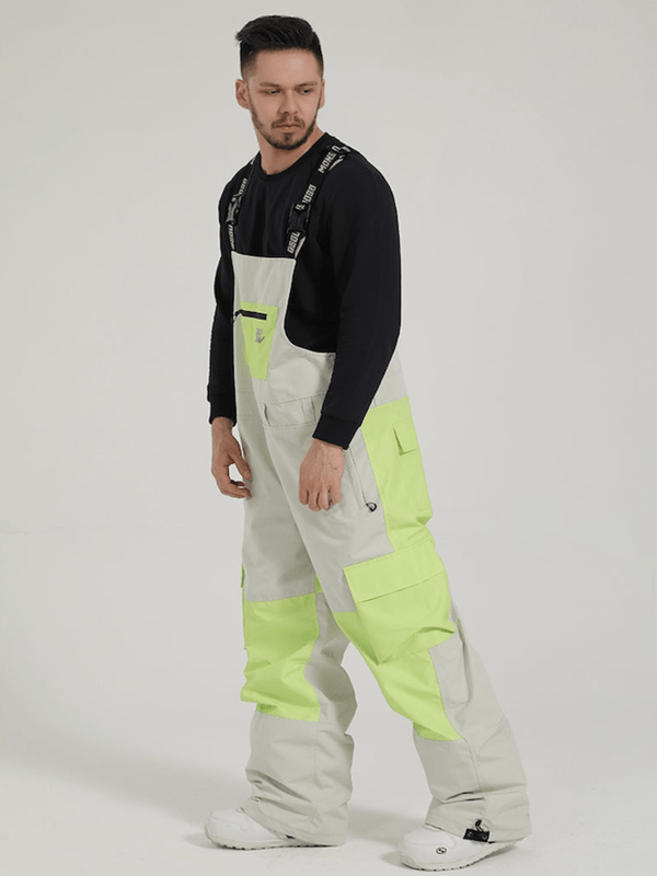 Gsou Snow PowSlayer Colorblock Bibs - Green - Snowears-snowboarding skiing jacket pants accessories