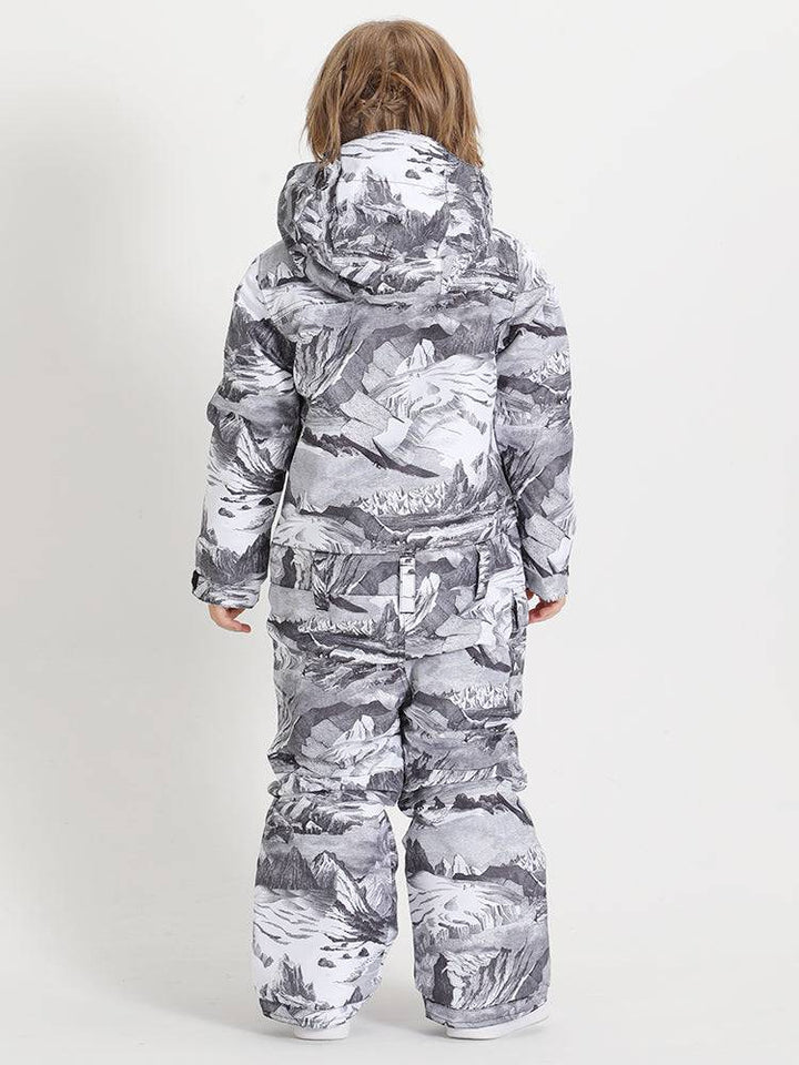 Gsou Snow Landscape Painting Kids One Piece - Snowears-snowboarding skiing jacket pants accessories