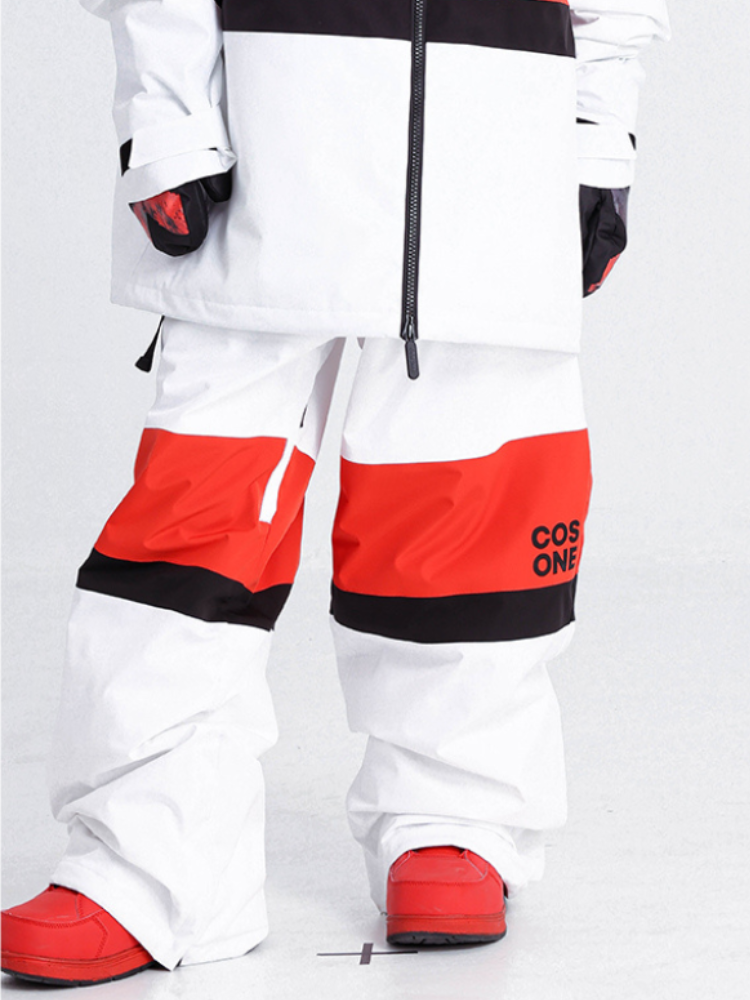 Cosone Glimmer Baggy Style Outdoor Snow Pants - Unisex Red Cosone | Snowears.com