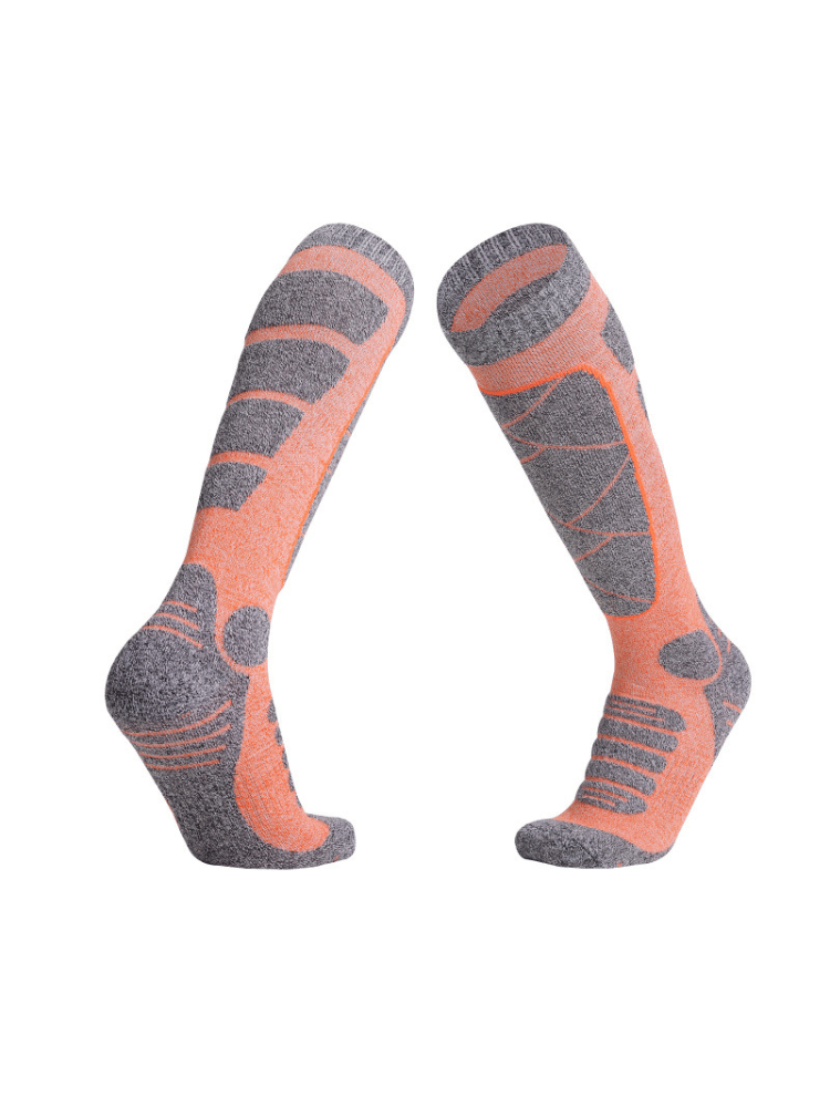 High Performance Women's Wool Ski Socks Orange One Size Doorek | Snowears.com