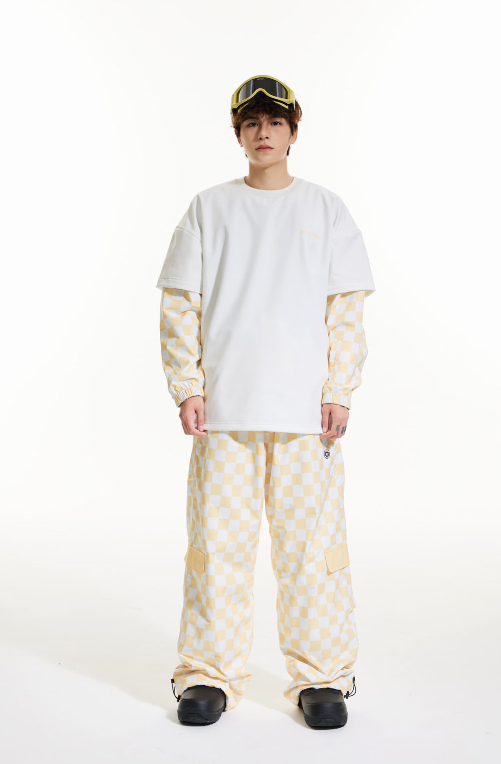 Molocoster Chess Pattern Snow Suit - Men's Yellow Molocoster | Snowears.com