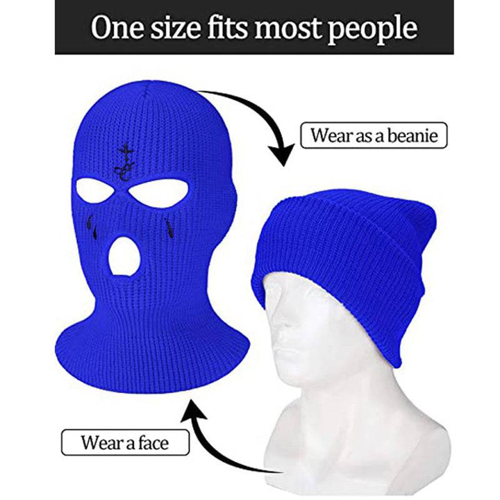 Balaclava Hat 3-Hole Knitted Full Face Cover - Snowears-snowboarding skiing jacket pants accessories